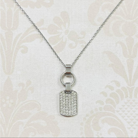 Michael Kors Jewelry - Michael Kors Pavé Dog Tag Estate Necklace